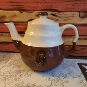 Vtg Oxford stoneware Teapot 32oz transferware